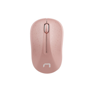 Natec optická myš TOUCAN/1600 DPI/Cestovní/Optická/1 600 DPI/Bezdrátová USB/Bílá-růžová