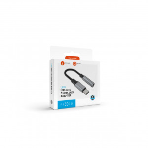 Redukce z hliníku FIXED Link USB-C na 3,5mm jack, space gray