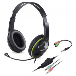 POŠKOZENÝ OBAL - GENIUS headset HS-400A, 2x 3,5 jack, redukce na single jack