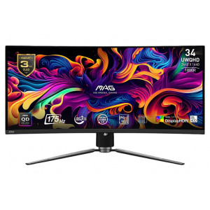 MSI MAG 341CQP QD-OLED/ 34"/ 3440x1440 / OLED/ 0,03ms/ 175Hz/ 250cd/m2/ 1,5M:1/ HDMI/ DP/ USB/ USB-C/ VESA/ černý