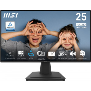 MSI PRO MP252/ 24"/ 1920x1080/ IPS/ 4ms/ 100Hz/ 300cd/m2/ 1300:1/ HDMI/ DP/ VESA/ černý