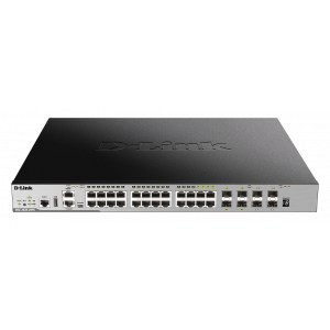 D-Link DGS-3630-28PC/SI L3 sw 24Gb PoE, 4x10G SFP+
