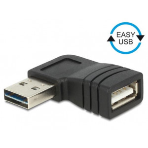 Delock adaptér EASY-USB 2.0-A samec > USB 2.0-A samice pravoúhlý levý/pravý