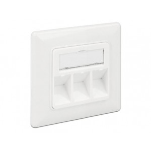 Delock Keystone Wall Outlet 3 Port compact