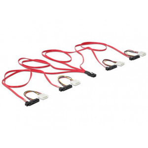 Delock Cable mini SAS SFF-8087 > 4 x SAS SFF-8482 + power 1 m