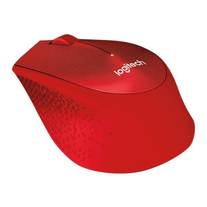 Logitech myš Wireless M330 Silent Plus, optická, bezdrátová, 3 tlačítka, červená, 1000dpi