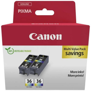 Sada inkoustů Canon CLI-36, 3 barvy, dvojbalení