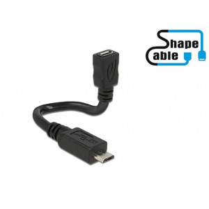 Delock Cable USB 2.0 Micro-B male > USB 2.0 Micro-B female OTG ShapeCable 0.15 m