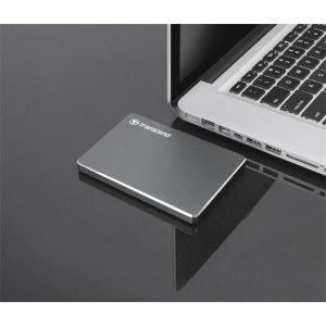 TRANSCEND 1TB StoreJet 25C3N, 2.5", USB 3.0 (3.1 Gen 1) Stylový externí hard disk, ultra-tenký, ocelově šedý