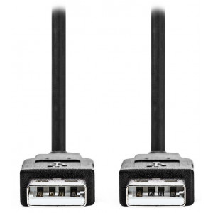 NEDIS kabel USB 2.0/ zástrčka USB-A - zástrčka USB-A/ černý/ bulk/ 5m
