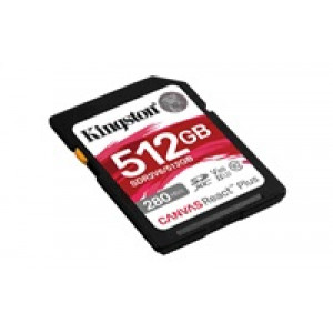 Kingston SDXC karta 512GB Canvas React Plus, UHS-II, U3, V60, R:280/W:150MB/s