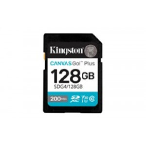 Kingston SDXC karta 128GB Canvas Go! Plus, R:200/W:160MB/s, Class 10, UHS-I, U3, V30