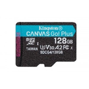 Kingston MicroSDXC karta 128GB Canvas Go! Plus, R:200/W:160MB/s, Class 10, UHS-I, U3, V30, A2 + Bez  Adaptéru
