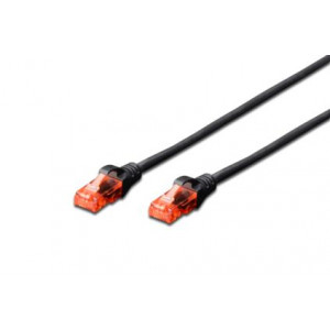 Digitus Patch Cable, CAT 6 UTP, AWG 26, měď, černý 0,5m