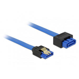 Delock Extension cable SATA 6 Gb/s receptacle straight > SATA plug straight 100 cm blue latchtype 