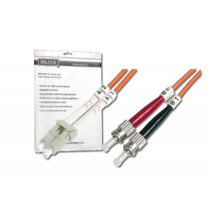 Digitus Fiber Optic Patch Cord, LC to ST Multimode, OM1, 62.5/125 µ, Duplex Length 5m