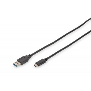 Digitus USB Type-C connection cable, type C to A M/M, 1.0m, Super Speed, bl