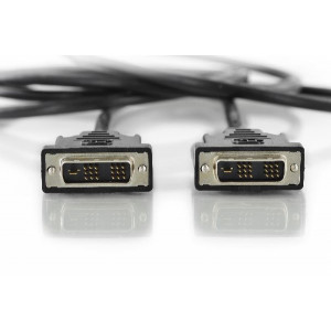 Digitus DVI connection cable, DVI(18+1) M/M, 2.0m, DVI-D Single Link, bl