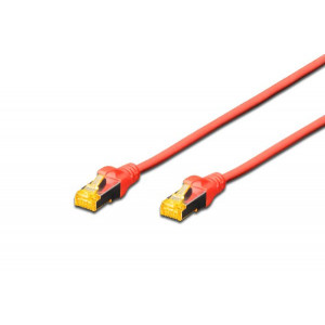 Digitus CAT 6A S-FTP patch cable, Cu, LSZH AWG 26/7, length 0.5 m, color red