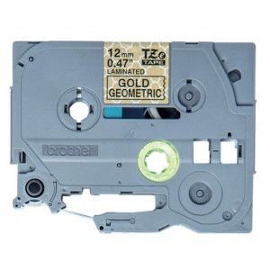 Brother - TZe-MPGG31 páska se zlatými geometrickými vzory / černá (12mm, 4m)