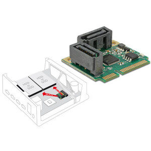 Delock Mini PCIe I/O PCIe half size 2 x SATA 6 Gb/s