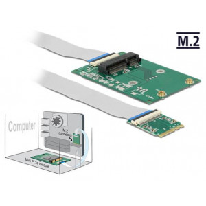 Delock Převodník M.2 Key A+E samec > 1 x Mini PCIe Slot half size / full size s flexibilním kabelem