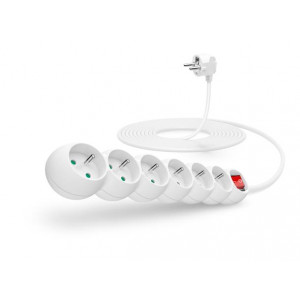 CONNECT IT prodlužovací kabel 230 V, 6 zásuvek, 5 m, s vypínačem (bílý)