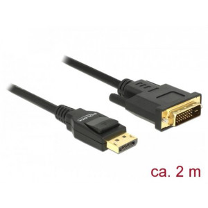 Delock Kabel Displayport 1.2 samec > DVI 24+1 samec pasivní 2 m černý