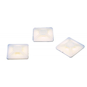 Fixapart CTMB 02 - samolepící příchytka pro stahovací pásky 4.8mm, 28x28mm, bílá