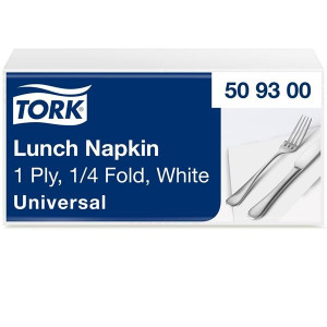 Papírové ubrousky Tork - bílé, 32,5 x 32,5 cm, 500