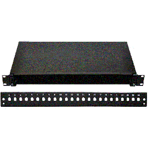 19" Optická vana  24xST černá, aret. plast. klipem