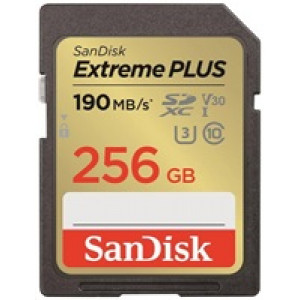 SanDisk SDXC karta 256GB Extreme PLUS (R 190 MB/s  W130 MB/s Class 10, UHS-I U3 V30)