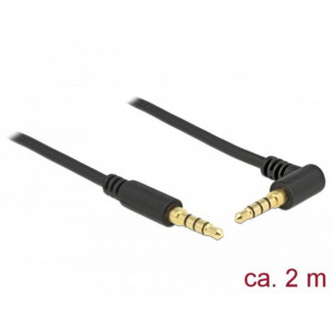 Delock Kabel Stereo Jack 3,5 mm 4 pin samec > samec pravoúhlý 2 m černá