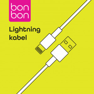 Datový a nabíjecí kabel Bonbon s konektory USB/Lightning, 1 metr, bílý