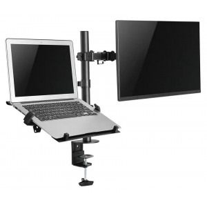 Neomounts FPMA-D550NOTEBOOK/Držák displeje a notebooku/na stůl/10-27"/svorka/VESA 100X100/nosn. 8+4,5kg/černý