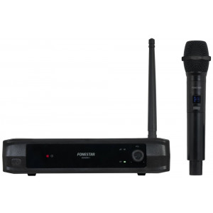 Fonestar bezdrátový UHF mikrofonní set, fixní frekvence, dosah 30 m, DSP, XLR/Jack výstup, 12V DC