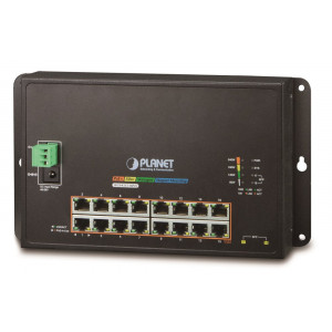 Planet WGS-4215-16P2S plochý L4 switch, 16x1Gb, 2x1Gb SFP, 16x PoE 802.3at 240W, 48-56VDC, -10~60°C, IP30, fanless
