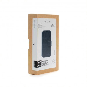Kožené pouzdro typu kniha FIXED ProFit pro Apple iPhone 15 Pro Max, modré