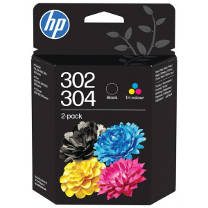 HP 302/304  tri-color/černá inkoustová kazeta, B82L1AE originál, 2-pack