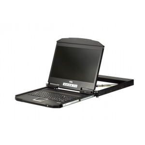 Aten 1U Ultra Short Depth Single Rail WideScreen LCD Console (USB / HDMI) 1920x1080
