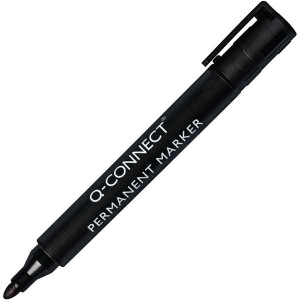 Permanentní popisovač Q-Connect, kulatý, černý