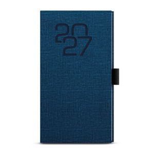 Týdenní kapesní diář 2027 Fabric - modrý