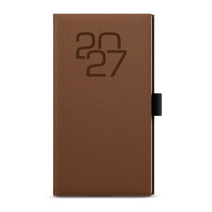 Týdenní kapesní diář 2027 Fabric - hnědý
