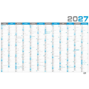 Nástěnný roční kalendář 2027 - B1, modrý