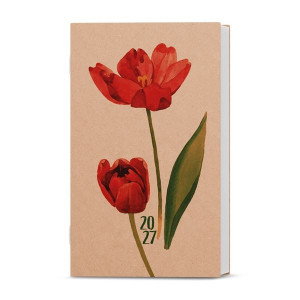 Týdenní kapesní diář 2027 kraft - Tulipán
