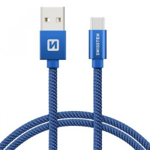 SWISSTEN DATA CABLE USB / USB-C TEXTILE 1,2M BLUE