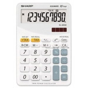 SHARP kalkulačka - EL-M332BWH - bílá