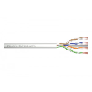 DIGITUS Propojovací kabel CAT 6A U-UTP, surová délka 100 m, papírová krabička, AWG 26/7, LSZH, simplex, barva šedá