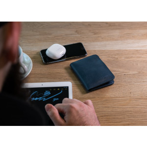 Kožená peněženka FIXED Wallet XL, modrá