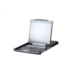 ATEN CL5708IM 8-Port PS/2-USB VGA 17" LCD KVM over IP Switch with Daisy-Chain Port and USB Peripheral Support 